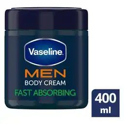 Pick n Pay Liquor Vaseline Men Fast Absorbing Moisturizing Body Cream for Dry Skin 400ml offer
