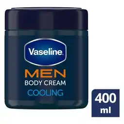 Pick n Pay Liquor Vaseline Men Cooling Moisturizing Body Cream for Dry Skin 400ml offer