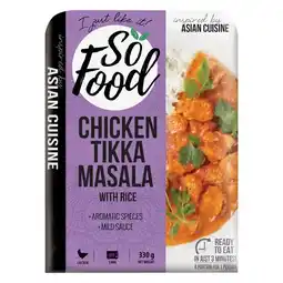 Pick n Pay Liquor So Food Indian Chicken Tikka Masala With Rice 330g offer