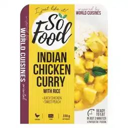 Pick n Pay Liquor So Food Indian Chicken Curry With Rice 330g offer
