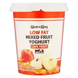 Pick n Pay Liquor PnP Low Fat Mixed Fruit Yoghurt 500ml offer