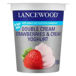 Pick n Pay Liquor Lancewood Double Cream Strawberry & Cream Flavoured Yoghurt 150g offer