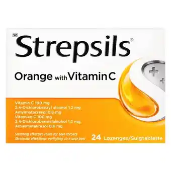 Pick n Pay Liquor Strepsils Orange Vitamin C Lozenges 24 Pack offer