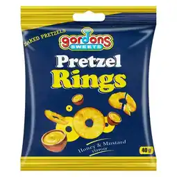 Pick n Pay Liquor Gordons Sweets Honey & Mustard Pretzel Rings 40g offer