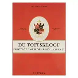 Pick n Pay Liquor Du Toitskloof Pinotage/Merlot/Ruby Cabernet 3L offer