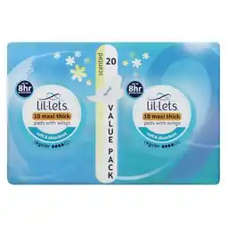 Pick n Pay Liquor Lil-lets Scented Regular Maxi Thick Pads With Wings 20 Pack offer