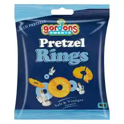Pick n Pay Liquor Gordons Sweets Salt & Vinegar Pretzel Rings 40g offer