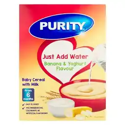 Pick n Pay Liquor Purity Banana & Yoghurt Flavoured Baby Cereal With Milk From 6 Months 200g offer
