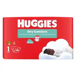 Pick n Pay Liquor Huggies Dry Comfort Nappies Value Pack Size 1 58 Pack offer