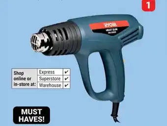 Builders Warehouse RYOBI 2000W Heat Gun offer