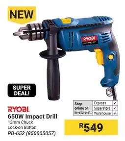 Builders Warehouse RYOBI 650W Impact Drill offer