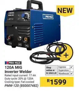 Builders Warehouse PRO-MAX 120A MIG Inverter Welder offer