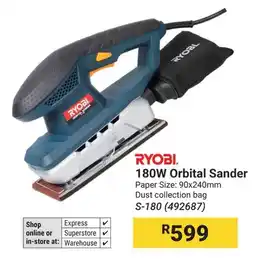 Builders Warehouse RYOBI 180W Orbital Sander offer