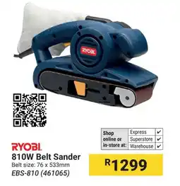 Builders Warehouse RYOBI 810W Belt Sander offer