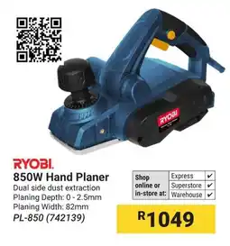 Builders Warehouse RYOBI 850W Hand Planer offer