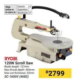 Builders Warehouse RYOBI 120W Scroll Saw offer