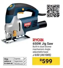 Builders Warehouse RYOBI 650W Jig Saw offer