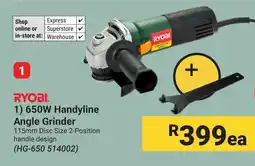 Builders Warehouse RYOBI 650W Handyline Angle Grinder offer