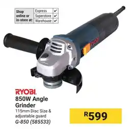 Builders Warehouse RYOBI 850W Angle Grinder offer