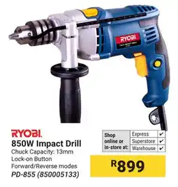 Builders Warehouse RYOBI 850W Impact Drill offer