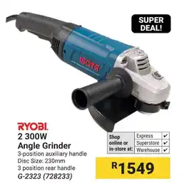 Builders Warehouse RYOBI 2 300W Angle Grinder offer