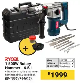 Builders Warehouse RYOBI 1 500W Rotary Hammer -6.5J offer