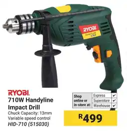 Builders Warehouse RYOBI 710W Handyline Impact Drill offer