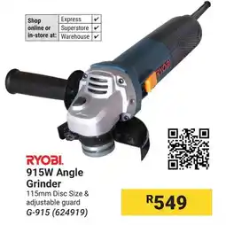 Builders Warehouse RYOBI 915W Angle Grinder offer