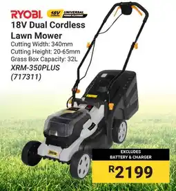 Builders Warehouse RYOBI 18V Dual Cordless Lawn Mower offer