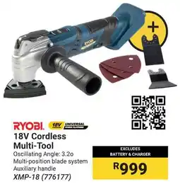 Builders Warehouse RYOBI 18V Cordless Multi-Tool offer
