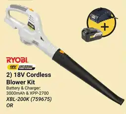 Builders Warehouse RYOBI 18V Cordless Blower Kit offer