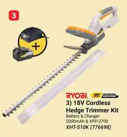Builders Warehouse RYOBI 18V Cordless Hedge Trimmer Kit offer