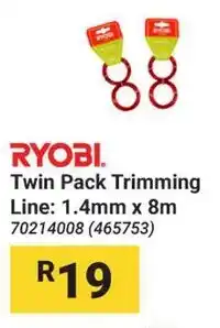 Builders Warehouse RYOBI Twin Pack Trimming Line offer