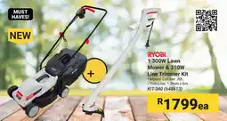 Builders Warehouse RYOBI 1 300W Lawn Mower & 310W Line Trimmer Kit offer