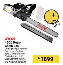 Builders Warehouse RYOBI 45CC Petrol Chain Saw offer