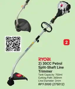 Builders Warehouse RYOBI 30CC Petrol Split-Shaft Line Trimmer offer