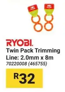 Builders Warehouse RYOBI Twin Pack Trimming Line offer