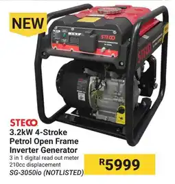 Builders Warehouse STECO 3.2kW 4-Stroke Petrol Open Frame Inverter Generator offer