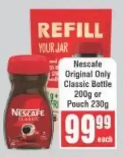 Frontline Nescafe Original Only Classic Bottle or Pouch offer