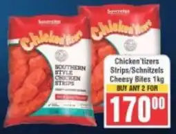 Frontline Chicken'tizers Strips/ Schnitzels Cheesy Bites offer