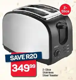 Pick n Pay Hypermarket AIM 2-Slice Stainless Steel Toaster offer