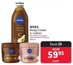 Makro NIVEA Body Cream or Lotion offer