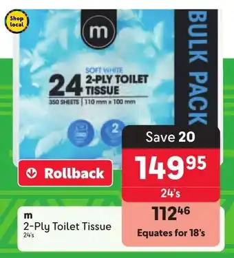 Makro m 2-Ply Toilet Tissue offer