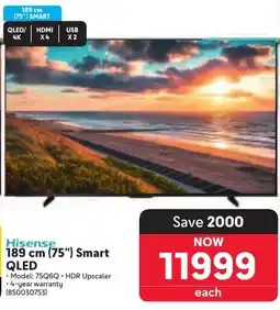 Makro Hisense 189 cm 75" Smart QLED offer