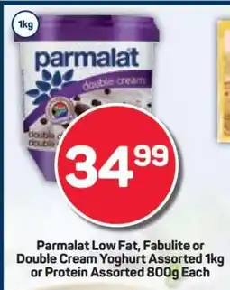 Pick n Pay Parmalat Low Fat, Fabulite or Double Cream Yoghurt Assorted 1kg or Protein Assorted 800g Each offer