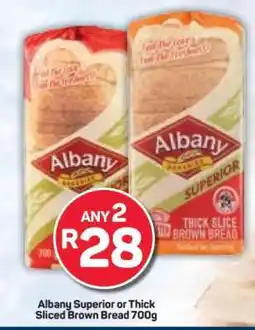Pick n Pay Albany Superior or Thick Sliced Brown Bread 700g offer