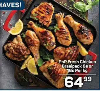 Pick n Pay PnP Fresh Chicken Braaipack 8s or 16s Per kg offer