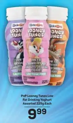 Pick n Pay PnP Looney Tunes Low Fat Drinking Yoghurt Assorted 225g Each offer