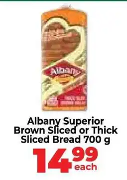 Food Lover's Market Albany Superior Brown Sliced or Thick Sliced Bread 700 g offer