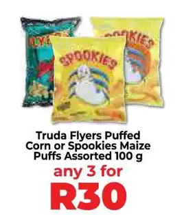 Food Lover's Market Truda Flyers Puffed Corn or Spookies Maize Puffs Assorted 100 g offer